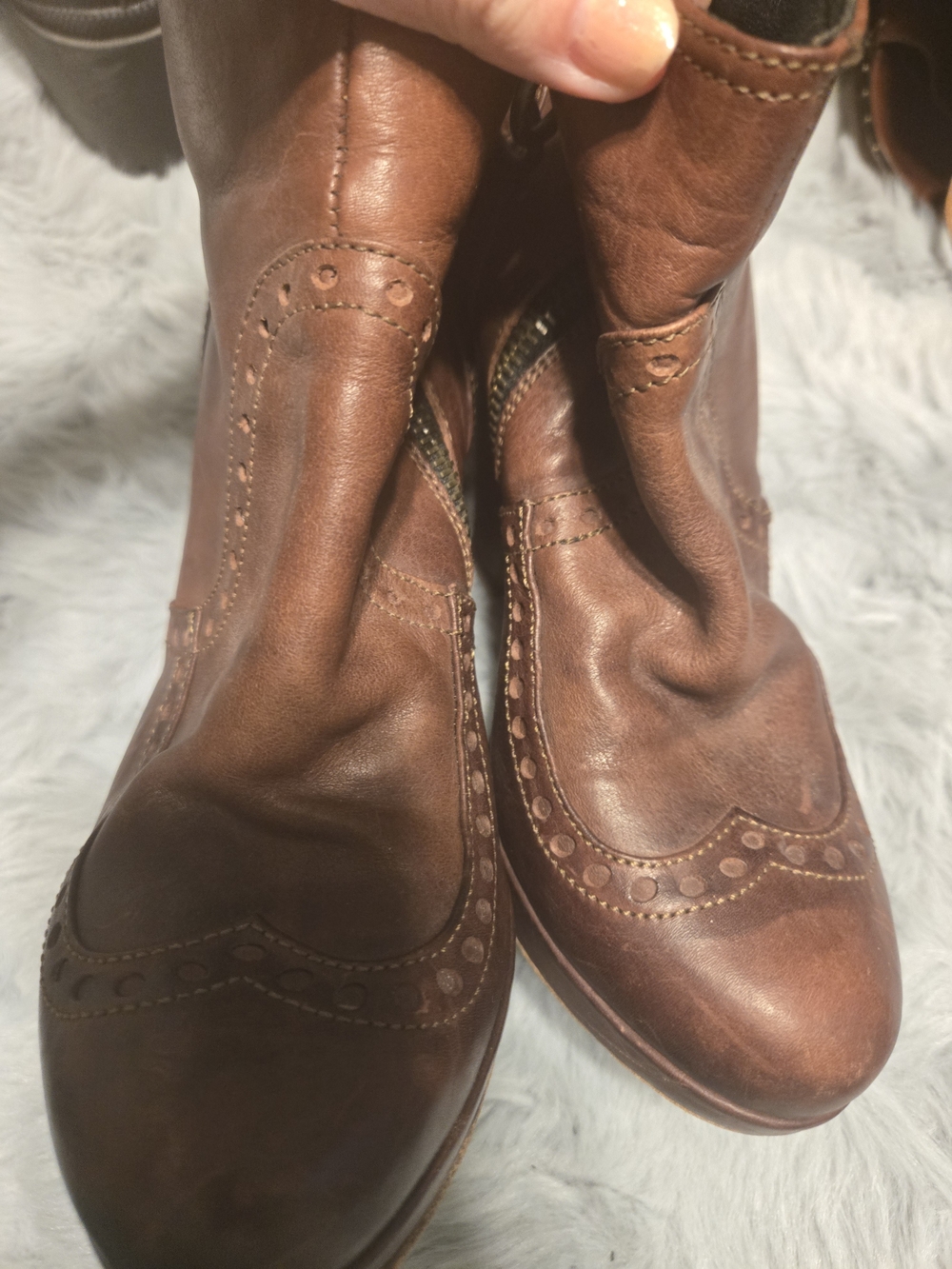 Fiorentini + Baker Distressed Leather Wingtip Platform Boots